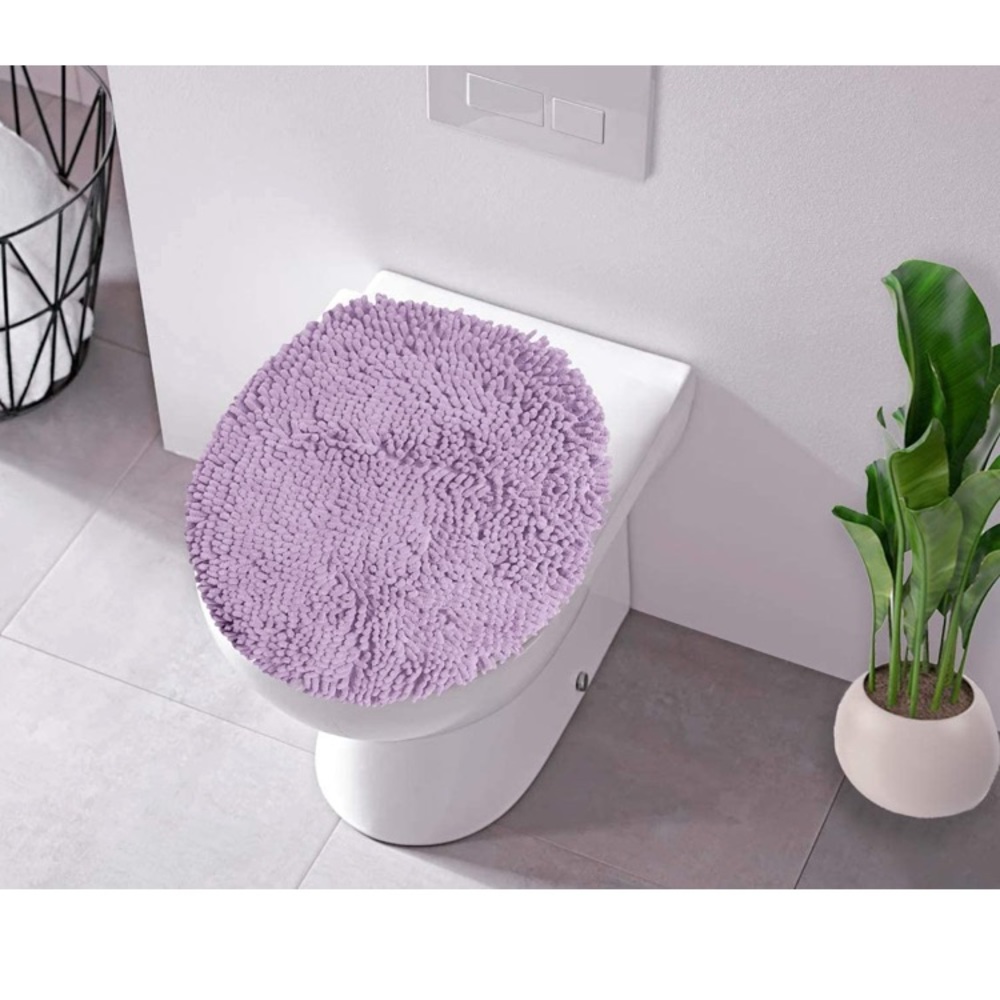 Microfiber Toilet Lid Cover Lilac Color